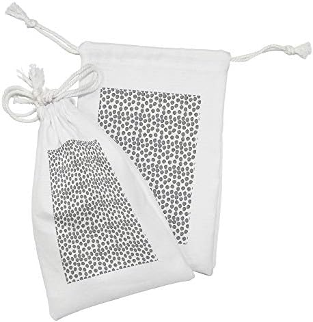 Kunična torba od bjelokosti i crne tkanine set od 2, Bullseye krugovi na bijeloj pozadini ručno nacrtani dizajn grunge, mala vrećica