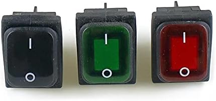 Vevel KCD4 Crno crveno zeleno rocker vodootporni prekidač Switch 2 Pozicija na 4 igle sa svjetlošću 16A 250Vac/20a 125Vac