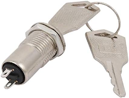 X-DERE 12 mm Navojna ploča za postavljanje 2 položaja uključivanje/isključivanje SPST Keylock prekidač W 2 tipke (12 mm navojna ploča