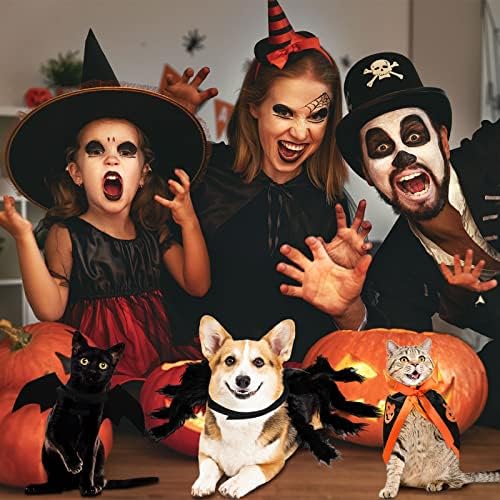 Satinior 3 komada Halloween Cat Dog Costime Set, kućni ljubimci vještica vampirski ogrtač Giant imitacija kućnih ljubimaca pauk kućni
