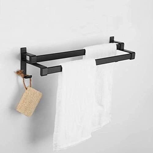 Trake za ručnike bez ručnika zidna tračnica za ručnike zidna kuka za kuhinjsku kupaonicu hotelski ured, crni dvoparni svemirski aluminij
