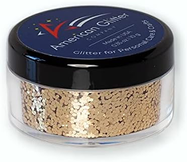 American Glitter Company COSMETIC GLASS GLITTER - Umjetnost noktiju, lice, šminka tijela - napravljena u SAD -u - brončana, mreža 10