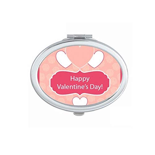 Ružičasto -bijelo Valentinovo ogledalo prijenosna šminka ručna šminka dvostruke bočne naočale