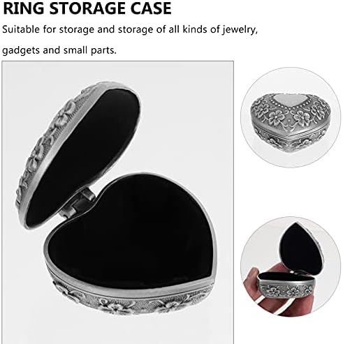 Cabilock Nakit Organizator stalak za prsten futrola vintage antikni u obliku srca kutija za nakit prsten sitnicu desktop nakit kontejner