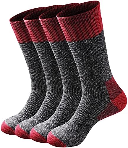 GKX muške teške toplinske čarape. 4 pakiranje merino vune pomiješane vlage za planinarenje na otvorenom