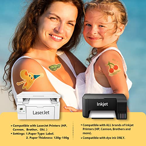 TransourDream zlatni ispis privremeni papir za prijenos tetovaža za inkjet i laserski pisač DIY Personalizirani vodootporni privremeni