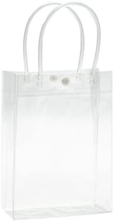 Prozirne poklon vrećice od 12 komada, plastične poklon vrećice s ručkom i gumbom, PVC prozirna poklon ambalaža za višekratnu upotrebu