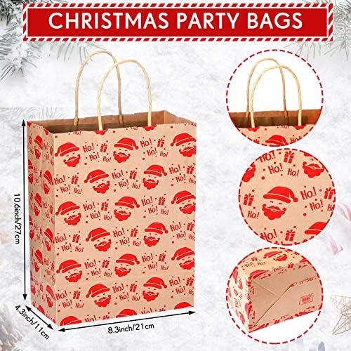 36 PCS božićne poklon vrećice Klasična sorta Kraft poklon torbe s ručkama velikih božićnih vrećica skupne poklon torbe za poklon vrećice