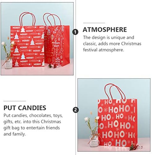 Hemoton torbe 24pcs torbe kraft papirnate torbe s ručicom blagdane dobre torbe za božićne zabave favoriziraju