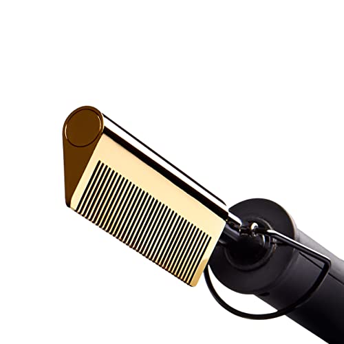 KISS Professional Priting češalj s poliranim češljem za izravnavanje zlata, sigurnosnim postoljem, digitalnim LED zaslonom i zaprekom