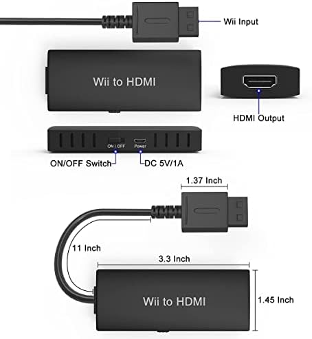 Pretvarač Wii u HDMI Adapter Wii u hdmi HDMI Kabel za Nintendo Wii i U Type. Pretvorite nativne signale od 1080 do 720 do N-A u digitalne