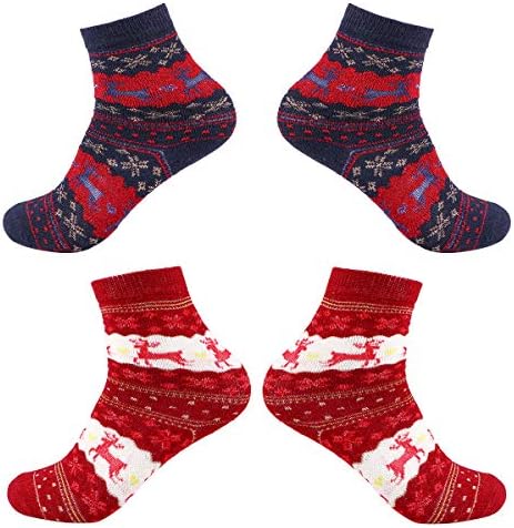 Abaodam 2 pari božićne čarape za dužinu srednjeg teleta vanjske žene čarape