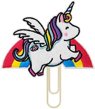 Reeleer Rainbow Unicorn Zlatni planer papirnati isječci, oznake, pribor za planer vjenčanja, papirnati ccclip, uredski pokloni