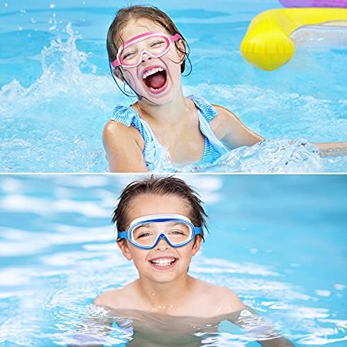 Cooloo Kids pliva naočale za 3-15 godina, 2 pakiranja dječjih naočala za plivanje s poklopcem nosa, bez curenja, anti-magle, vodootporno