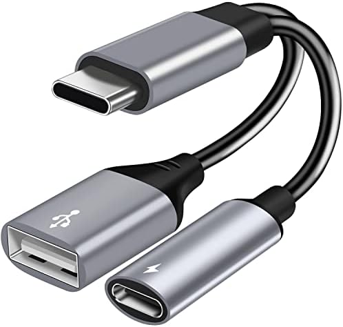 UWOXX USB C OTG adapter s snagom, 2 u 1 USB C razdjelnik sa 60W PD punjenjem i USB A ženski port kompatibilan s Galaxy S23 S22 S22
