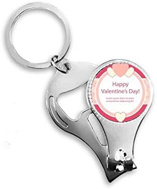 Pink Happy Valentinovo Dan Heart and Rose Noct Nipper Ring Otvarač za bočicu za ključeve