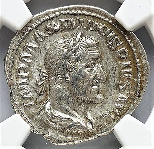 IT 235-238 AD Maximinus I drevni Imperial Rim Antique Rimska srebrna kovanica Ar Denarius Choice vrlo fini NGC