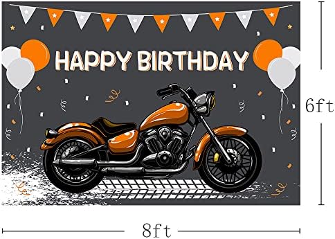 Mehofond 8x6ft motociklistički rođendan pozadina narančasta motokros trkački balon sretni rođendanski dekoracija ekstremna sportska