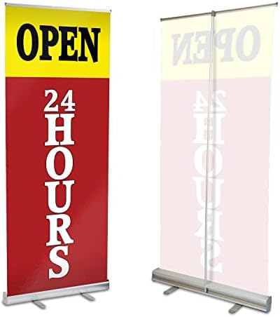 Banner Buzz čini vidljivim otvorenim 24 sata uvlačivo natpis Podesivi stalak - vertikalni držač za znakove za događaje u zatvorenom
