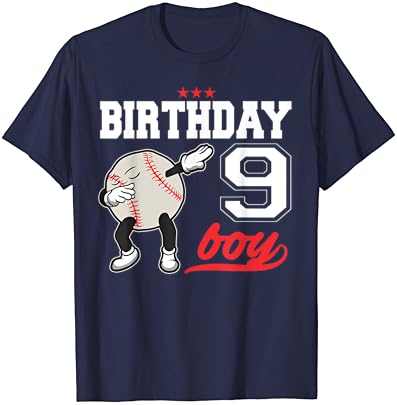 9-godišnja rođendanska majica za bejzbol majica 9. dječački poklon