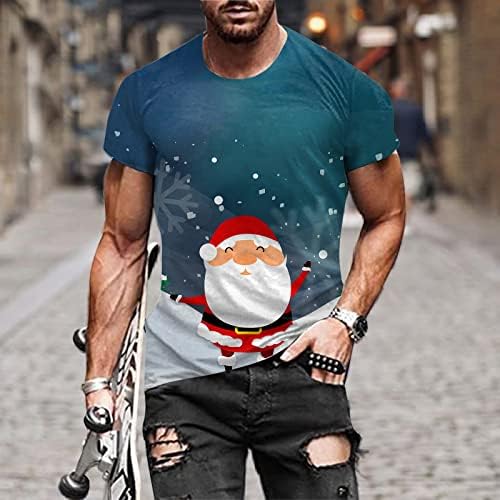 DSODAN Božićni muški vojnik majice kratkih rukava mišića Slim Fit Party Dizajnerski vrhovi Xmas Graphic Funny Sports Tees