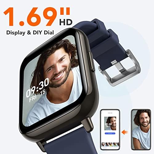 Agptek Smart Watch, 1.69 Smartwatch za Android i iOS telefone IP68 vodootporna fitness tracker Watch Watch monitor otkucaja srca pedometar