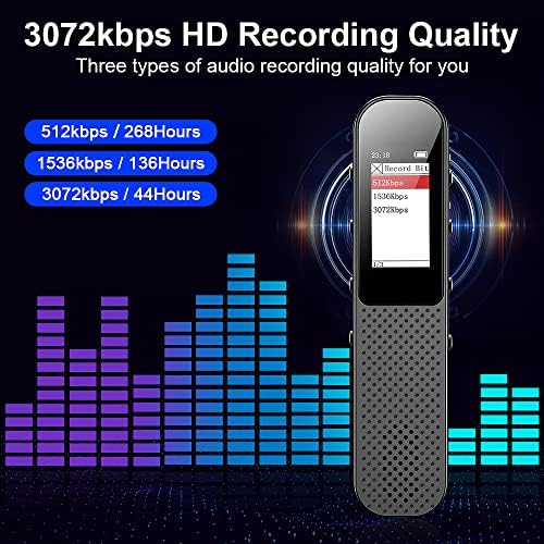 64 GB glasovno aktivirani digitalni snimač glasa-Snimač glasa od 9072 kbps, Snimač zvuka od 800H, ponavljanje / lozinka, igrač za fakultete