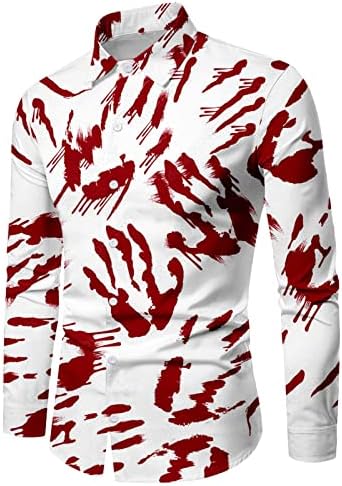 Mynkyll muška zabava Halloween krvotoka tiskana košulja dugi rukav skrenite s ovratnika dugih rukava košulje