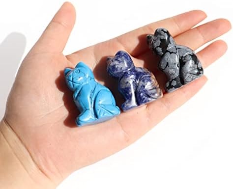 Wemeki kristalne mačke figurice miješaju 12pcs, 1.5 '' ručno isklesana mačja figurica, kipovi za iscjeljivanje mačaka i figurice dragulja