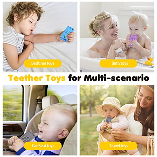 Oblik mobitela igračke za zube za bebe, meke igračke sa silikonskim zubima za bebe 0-6 mjeseci 6-12 mjeseci, igračke za bebe od 6 do