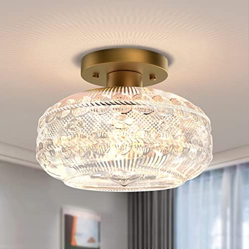 Industrijsko stropno svjetlo za ugradnju, zlatno svjetlo za hodnik, stropno svjetlo od globusnog stakla, Vintage stropno svjetlo, Seosko