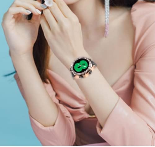 Folome kompatibilan sa Samsung Galaxy Watch4 44 mm dvoredni dijamanti Rhinestone šuplje kućište za žene, tvrdi poklopac odbojnika [Prootporan]