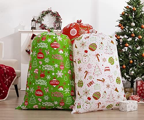 6pcs velike božićne poklon vrećice, divovske poklon vrećice veličine 56 inča 36 inča s vrpcom i poklon oznakom za velike poklone, prevelike
