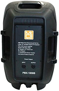 G. DJ PBX1859S 10 2-smjerni prijenosni pasivni zvučnik s LED naglašenom rasvjetom