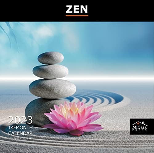 MICASA ZEN Hangable Monthly 2023 Zidni kalendar | 12 x 24 Otvoreno | Debeli i čvrsti papir | Dovedite Zen u svoj dan