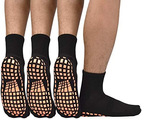 1 muške neklizajuće čarape s ljepljivim hvataljkama 3 para popločanih drvenih podova protuklizne čarape za vježbanje joga pilates bolničke