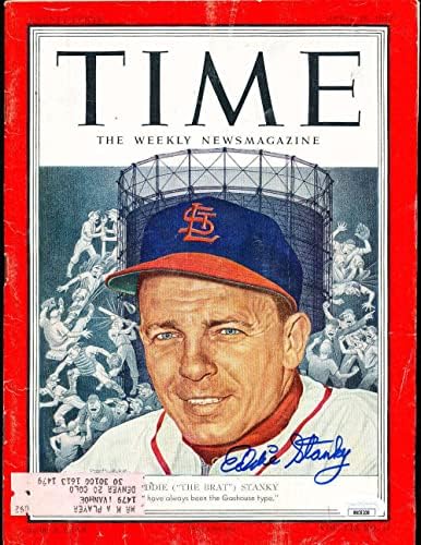 28.04.1952 Eddie stanki Cardinals potpisao je časopis u M. A. - U-časopisi s autogramima u M. A.-U
