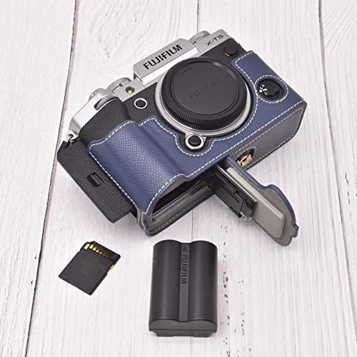 Zaštitna Futrola za fotoaparat kompatibilna s fotoaparatom za fotoaparat za ručni remen od pola PU kože-tamnoplavi komplet