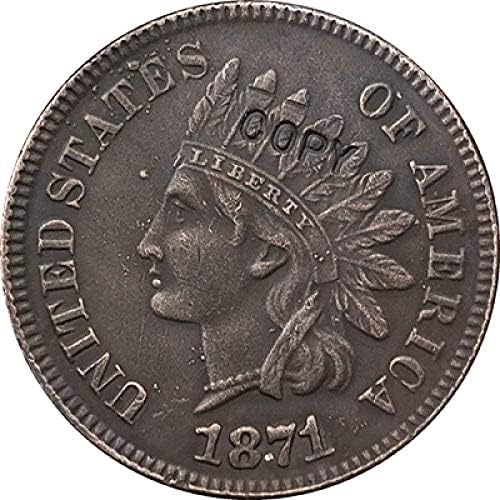 Izazov kovanica 1871 Indijski CENT CENT COIP Kopiranje Kopiranja ukrasa Zbirka kolekcija novčića