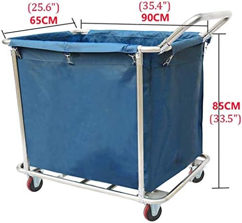 Lagana i izdržljiva komercijalna kolica za pranje rublja; velika kolica za čišćenje prostora kolica od nehrđajućeg čelika s naslonima