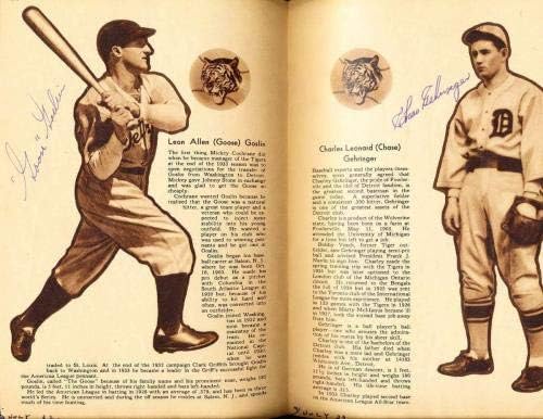 Tim Detroit Tigers iz 1934. potpisao je bejzbol godišnjak za 26 bijelih riba! Časopisi MLB autogram Psa/dna