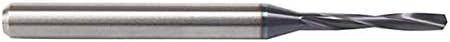 Alati od 1,00 mm - mikro bušilica od tvrdog metala, premaz od 1,00 mm, promjer drške od 3,00 mm, 2 utora . Duljina utora 3962 mm, Vanjski