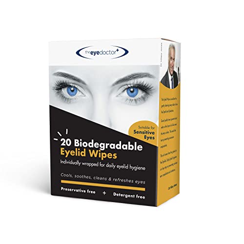 Marice za oči za oči - 20 x jednokratne maramice kapka - pogodne za osjetljive oči, suhe oči, blefaritis i mgd - deterdžent i maramice