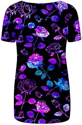 Žene 2023 Ljetne ležerne majice okrugli vrat kratki rukavi Tops Print labava udobna bluza Lagana slatka majica
