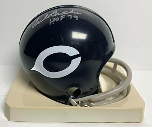 Dick Butkus potpisao je masku za lice od 2 do 2-a-kaciga 19 od 79 937823-NFL kacige s autogramima igrača