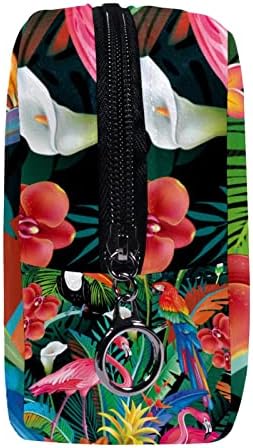 Tbouobt kozmetičke torbe za žene, šminkanje toaletne vrećice Organizator Toaletne vrećice, Flamingo Parrot Palm Leaf Bird of Paradise