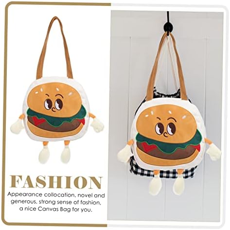 ValIclud 5pcs hamburger Shopping Tote platno torbe torbe za ženske torbice za torbicu s jednom ramenom ležerna torba za rame velika