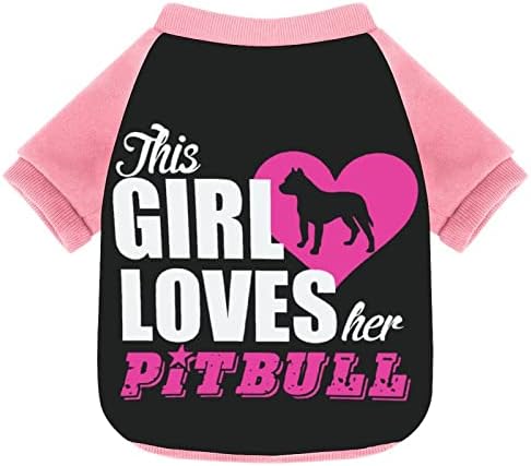 Smiješne zvijezde Ova djevojka voli svoju pitbull tiskanu majicu za kućne ljubimce s kombinezonom pulovera za pse za pse mačke s dizajnom
