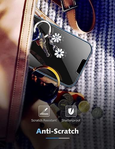 Lk 3 paket iPhone 13 zaštitnik zaslona s 3 paketno zaštitnik objektiva za kameru, jednostavna instalacija, jasnoća HD, osjetljiva na