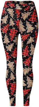 XIPCOKM Božićna nogavi za žene zabavna moda ružne tajice Xmas blagdanski ispis hlače visokog struka termičkih dna
